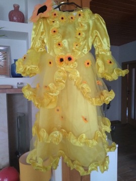 Sukienka karnawałowa słonecznikowa księżniczka 116