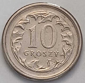 10 gr groszy 2002 r. z podwójnym rantem