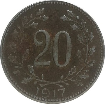 Austria 20 heller 1917, KM#2826