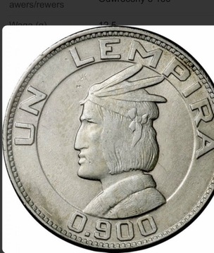 Srebrna moneta 1 Empira Hunduras 1937