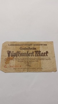 500 Marek 1922 rok Niemcy 