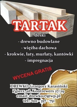 Krokwie belki łaty murłaty deski