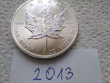 Maple Leaf Liść klonowy 2013 1 oz Ag  Real Foto