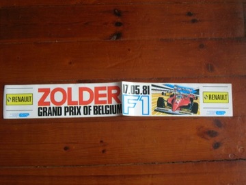 Naklejka Grand Prix of Belgium ZOLDER 17.05.1981r.