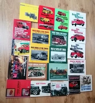 Stare wozy strażackie, ciężarówki, samochody