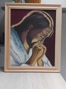 Obraz olejny  Jezus modlący się ręcznie malowany