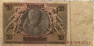 Banknoty Niemcy  20 Marek 1929 rok