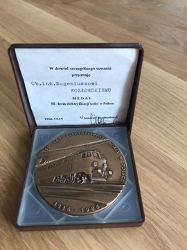 Medal 50 lat elektryfikacji kolei w Polsce