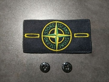 Patka stone island z guzikami (odznaka naszywka)