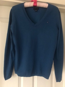 Niebieski sweter Tommy Hilfiger.M. Bawełna.