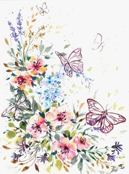 Obraz kwiaty kompozycja akwarele oryginał