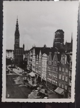Zdjęcie Gdańsk Danzig 1930 Długi Targ z Ratuszem