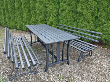 Meble ogrodowe stół ławki metal