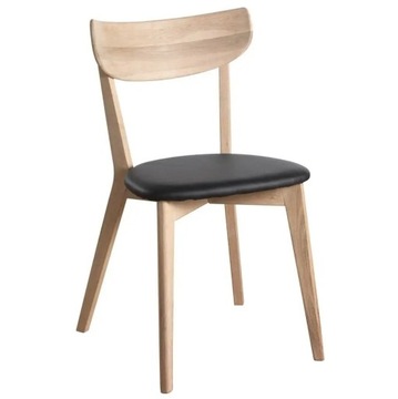 krzesło ami dąb bielony-czarne siedzisko Rowico