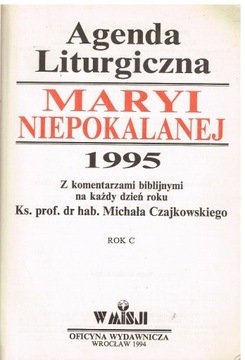 *** AGENDA LITURGICZNA MARYI NIEPOKALANEJ 1995 ***