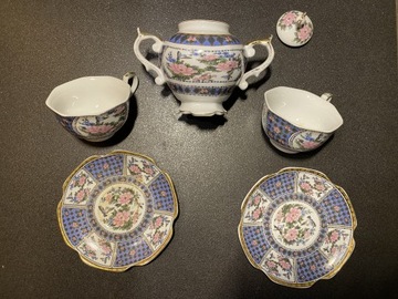 Zestaw chińska porcelana filiżanka x2 i cukiernica