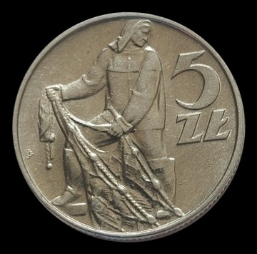 5 złotych 1974 - Rybak (st.1/1-)