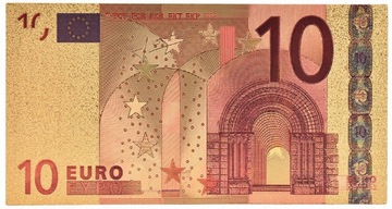 Banknot pozłacany  24k - 10 euro