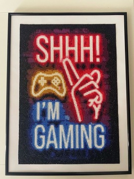 Obraz "I'm gaming" rękodzieło haft diamentowy