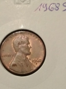 Moneta 1 cent usa Lincoln 1968 s