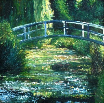 Japanese bridge in Giverny wg Claude Monet 80x80