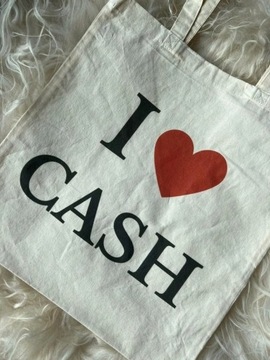 torba tote bag I love Cash serce heart
