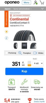 OKAZJA Aygo Opony Continental ContiEcoContact 5