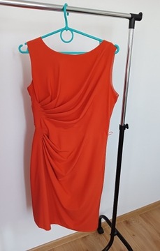 Sukienka LENA 38/M pomarańczowa, elegancka