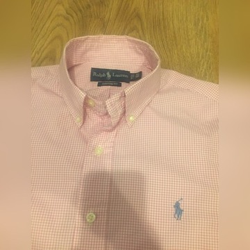 Ralph Lauren koszula męska różowo biała 
