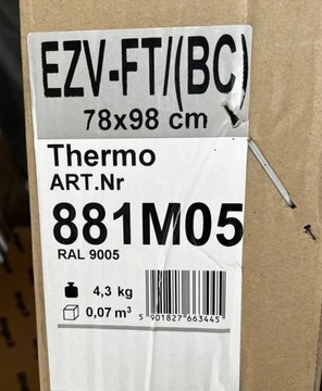 Kołnierz EZV-FT/(BC) 78X98cm Thermo RAL 9005