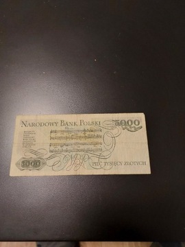 5000 zł 1982r banknot z obiegu