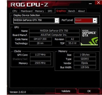 Karta Graficzna Asus GeForce GTX 750 1GB 128bit 