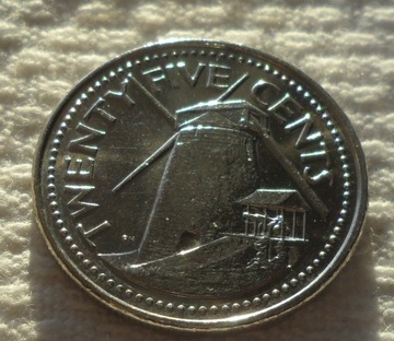 Barbados Karaiby 25 centów 2003 Młyn wietrzny Stan