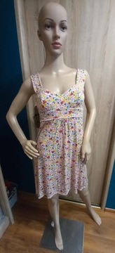 Kolorowa sukienka na ramiączkach w kwiaty M