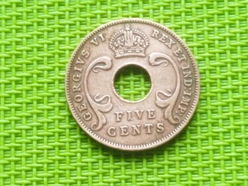 BRYTYJSKA AFRYKA WSCHODNIA 1942 - 5 Cents Y3