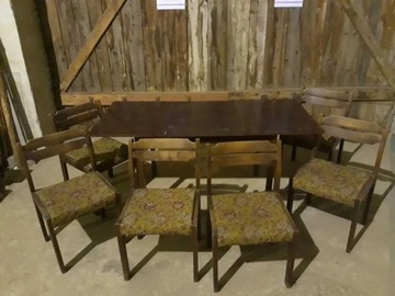 Stół krzesła PRL Wlkp Fabryki Mebli Oborniki