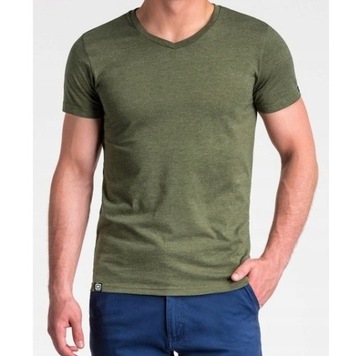 Ombre S1041 nowy tshirt koszulka z logo r. M khaki