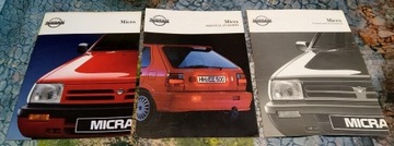 Nissan Micra 1991 r. Prospekt . 3 szt.