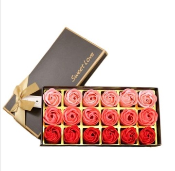 Róże mydlane flower box prezent 