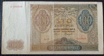 100 zł 1941 seria D 