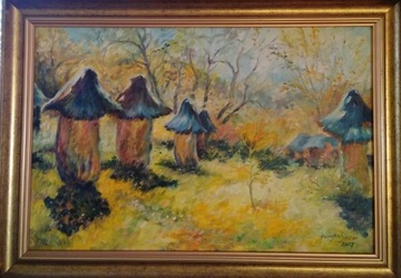 "Ule na Ukrainie" obraz olejny 40 x 50 cm