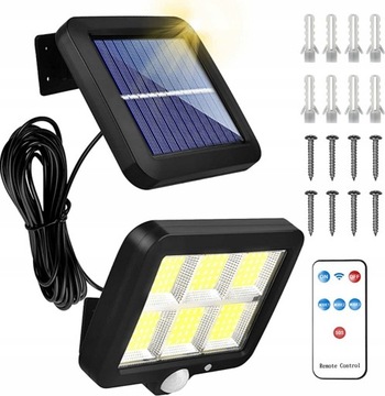 LAMPA SOLARNA CZUJNIK RUCHU ZMIERZCHU LED COB 250W