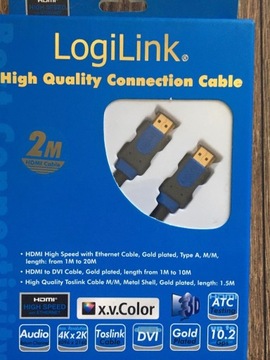 Kabel HDMI High Speed z Ethernetv1.4 dł. 2m 