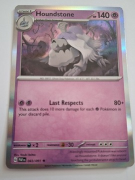 Pokemon TCG Paldean Fates: Houndstone Holo 043/091