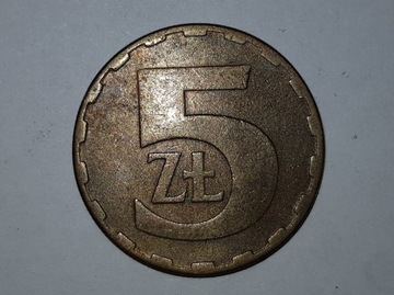 MONETA, POLSKA, 5 ZŁOTYCH, 1983