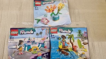 3 zestawy Lego Friends 30633,30634,30635