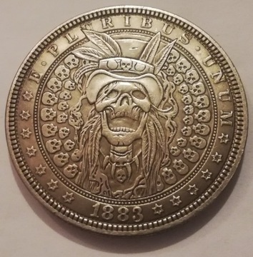 czaszka czaszki Indianin One Dollar dolar