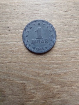 Jugosławia 1 dinar 1945 stan -II cynk