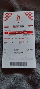 Bilet Kolekcjonerski Polska - Serbia