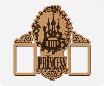 Laserowo wycinana ramka na zdjęcia księżniczki